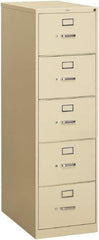 Hon - 18-1/4" Wide x 60" High x 26-1/2" Deep, 5 Drawer Vertical File - Steel, Putty - Makers Industrial Supply