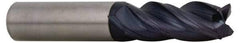 Accupro - 1/2", 4 Flute, Single End, Solid Carbide, Corner Chamfer End Mill - 3" OAL, Right Hand Flute, 1-1/4" LOC, Right Hand Cut - Makers Industrial Supply