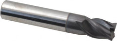 Accupro - 7/16", 4 Flute, Single End, Solid Carbide, Corner Chamfer End Mill - 2-1/2" OAL, Right Hand Flute, 9/16" LOC, Right Hand Cut - Makers Industrial Supply