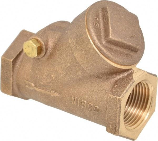 NIBCO - 1" Bronze Check Valve - Y-Pattern, FNPT x FNPT, 400 WOG - Makers Industrial Supply