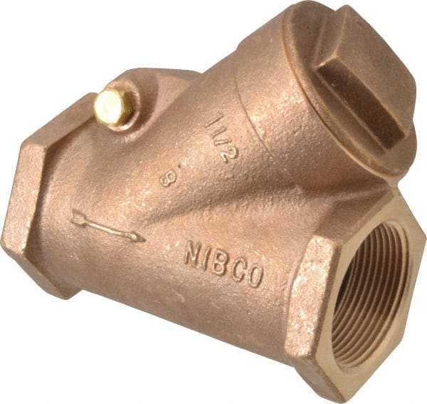 NIBCO - 1-1/2" Bronze Check Valve - Y-Pattern, FNPT x FNPT, 400 WOG - Makers Industrial Supply