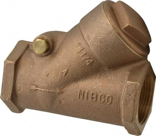 NIBCO - 1-1/4" Bronze Check Valve - Y-Pattern, FNPT x FNPT, 400 WOG - Makers Industrial Supply