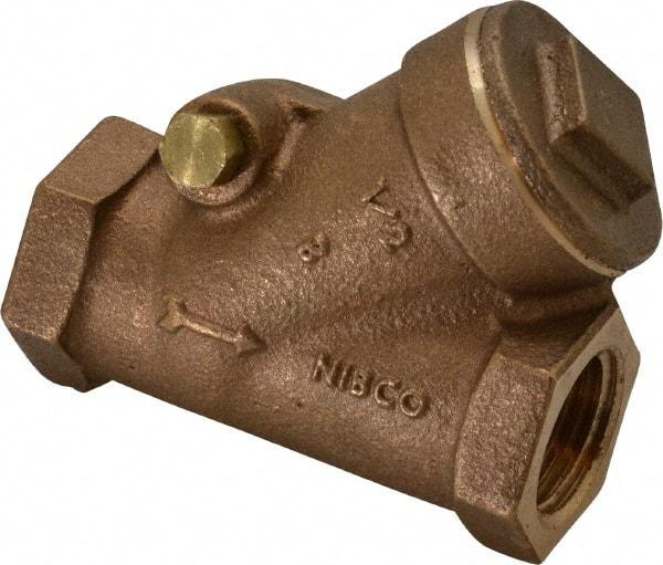 NIBCO - 1/2" Bronze Check Valve - Y-Pattern, FNPT x FNPT, 400 WOG - Makers Industrial Supply