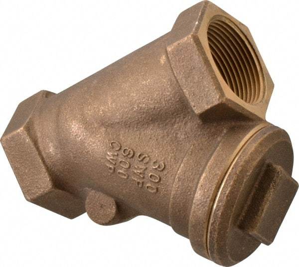 NIBCO - 1-1/4" Bronze Check Valve - Y-Pattern, FNPT x FNPT, 600 WOG - Makers Industrial Supply