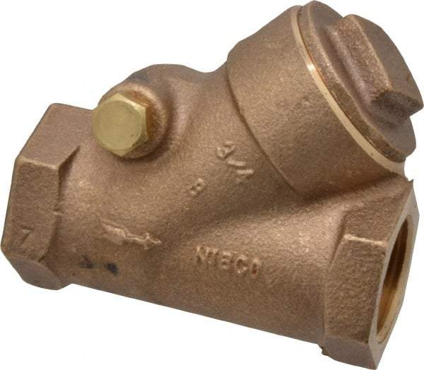 NIBCO - 3/4" Bronze Check Valve - Y-Pattern, FNPT x FNPT, 600 WOG - Makers Industrial Supply