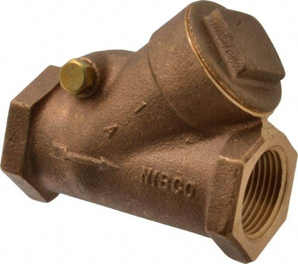 NIBCO - 1" Bronze Check Valve - Y-Pattern, FNPT x FNPT, 600 WOG - Makers Industrial Supply