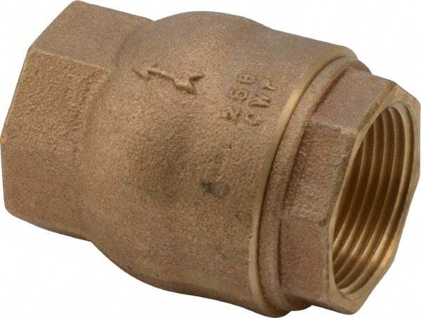 NIBCO - 1-1/4" Bronze Check Valve - Inline, FNPT x FNPT, 250 WOG - Makers Industrial Supply