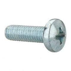 Value Collection - 3/8-16 UNC, 1-1/4" Length Under Head Phillips Drive Machine Screw - Pan Head, Grade 2 Steel, Zinc-Plated Finish, Without Washer - Makers Industrial Supply