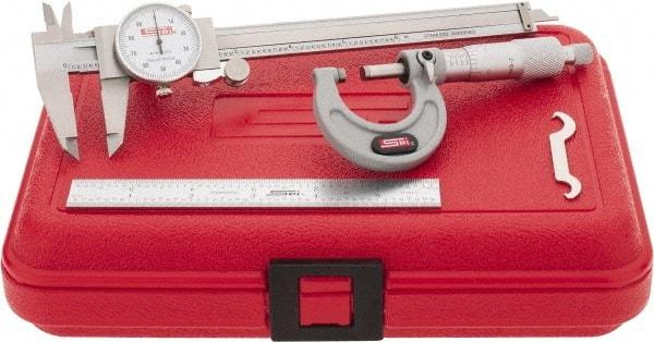 SPI - 3 Piece, Machinist Caliper and Micrometer Tool Kit - Makers Industrial Supply