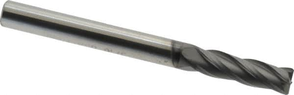 Niagara Cutter - 3/16", 4 Flute, Single End, Solid Carbide, 0.02" Corner Radius End Mill - 2" OAL, 30° Helix, Right Hand Flute, 5/8" LOC, Right Hand Cut - Makers Industrial Supply