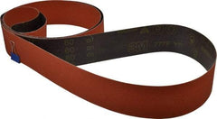 3M - 3" Wide x 132" OAL, 80 Grit, Ceramic Abrasive Belt - Ceramic, Medium, Coated, YF Weighted Cloth Backing, Wet/Dry, Series 777F - Makers Industrial Supply