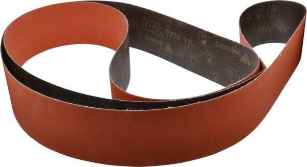 3M - 4" Wide x 132" OAL, 80 Grit, Ceramic Abrasive Belt - Ceramic, Medium, Coated, YF Weighted Cloth Backing, Wet/Dry, Series 777F - Makers Industrial Supply