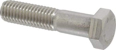 Value Collection - 1/2-13 UNC, 2-1/4" Length Under Head Hex Head Cap Screw - Partially Threaded, Grade 18-8 Stainless Steel, Uncoated, 3/4" Hex - Makers Industrial Supply