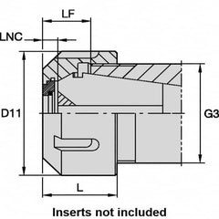 Kennametal - Collet Locknut - Series ER32, Through Coolant - Exact Industrial Supply