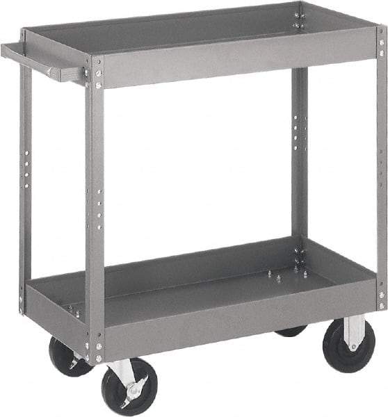 Quantum Storage - 500 Lb Capacity, 30" Wide x 16" Long x 32" High Standard Utility Cart - 2 Shelf, Steel - Makers Industrial Supply