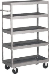 Quantum Storage - 1,000 Lb Capacity, 42" Wide x 18" Long x 57" High Shelf Cart - 5 Shelf, Steel - Makers Industrial Supply