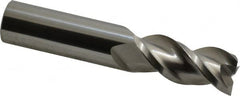 Accupro - 3/4", 1-5/8" LOC, 3/4" Shank Diam, 4" OAL, 3 Flute, Solid Carbide Square End Mill - Single End, Uncoated, Spiral Flute, 40° Helix, Centercutting, Right Hand Cut, Right Hand Flute - Makers Industrial Supply