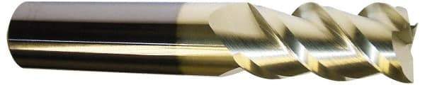 Accupro - 5/8", 1-1/4" LOC, 5/8" Shank Diam, 3-1/2" OAL, 3 Flute, Solid Carbide Square End Mill - Single End, ZrN Finish, Spiral Flute, 40° Helix, Centercutting, Right Hand Cut, Right Hand Flute - Makers Industrial Supply