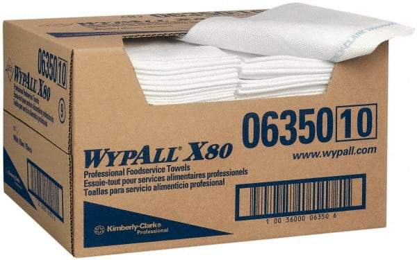 WypAll - 1/4 Fold Food Service Wipes - Box, 24" x 13-1/2" Sheet Size, Blue & White - Makers Industrial Supply