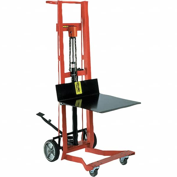 Wesco Industrial Products - 750 Lb Capacity, 40" Lift Height, Hydraulic Platform Base Manually Operated Lift - Makers Industrial Supply