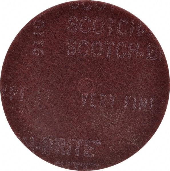 3M - 6" Very Fine Grade Aluminum Oxide Deburring Disc - 1/2" Center Hole, Arbor Connection, Maroon, 4,000 Max RPM - Makers Industrial Supply