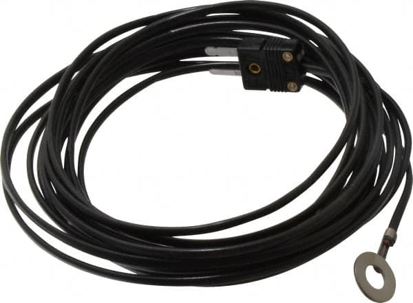 Thermo Electric - 0 to 221°F, J Surface, Thermocouple Probe - 25 Ft. Cable Length, Mini Connector, 15 Sec Response Time - Makers Industrial Supply