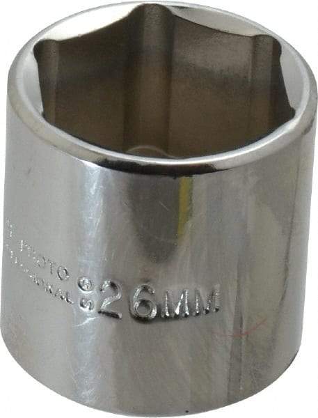 Proto - 3/8" Drive, Standard Hand Socket - 6 Points, 1-3/8" OAL, Chrome Vanadium, Chrome Finish - Makers Industrial Supply