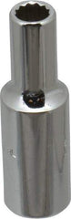 Proto - 3/8" Drive, Deep Hand Socket - 12 Point, 2" OAL, Chrome Finish - Makers Industrial Supply