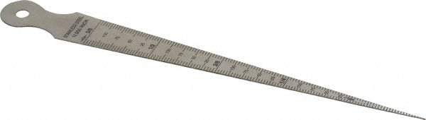 Value Collection - 1/32 to 5/8 Inch Measurement, 1 Leaf Taper Gage - 15mm Long, Stainless Steel, 1/64 Inch Graduation - Makers Industrial Supply