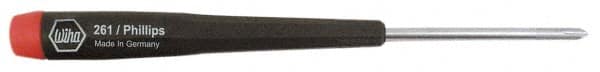 Wiha - #00, 4-5/8" OAL, Standard Phillips Screwdriver - 1-9/16" Blade Length, Ergonomic Handle - Makers Industrial Supply