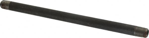 Made in USA - Schedule 80, 1/4" Diam x 9" Long Black Pipe Nipple - Threaded - Makers Industrial Supply