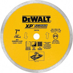 DeWALT - 7" Diam, 5/8" Arbor Hole Diam, Wet & Dry Cut Saw Blade - Diamond-Tipped, Standard Round Arbor - Makers Industrial Supply