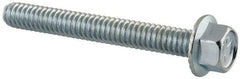 Value Collection - 1/4-20 UNC, 2" Length Under Head, Hex Drive Flange Bolt - 2" Thread Length, Grade 5 Steel, Serrated Flange, Zinc-Plated Finish - Makers Industrial Supply