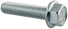 Value Collection - 1/2-13 UNC, 2-1/4" Length Under Head, Hex Drive Flange Bolt - 2-1/4" Thread Length, Grade 5 Steel, Serrated Flange, Zinc-Plated Finish - Makers Industrial Supply