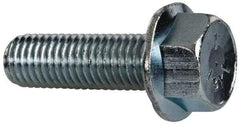 Value Collection - 5/8-11 UNC, 2" Length Under Head, Hex Drive Flange Bolt - 2" Thread Length, Grade 5 Steel, Serrated Flange, Zinc-Plated Finish - Makers Industrial Supply