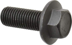 Value Collection - M16x2.00 Metric Coarse, 40mm Length Under Head, Hex Drive Flange Bolt - 40mm Thread Length, Grade 10.9 Alloy Steel, Smooth Flange, Phosphate & Oil Finish - Makers Industrial Supply