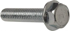 Value Collection - 5/16-18 UNC, 1-1/2" Length Under Head, Hex Drive Flange Bolt - 1-1/2" Thread Length, Grade 8 Steel, Serrated Flange, Zinc-Plated Finish - Makers Industrial Supply