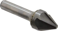 Hertel - 1" Head Diam, 1/2" Shank Diam, 6 Flute 60° Solid Carbide Countersink - Bright Finish, 3" OAL, Single End, Straight Shank, Right Hand Cut - Makers Industrial Supply