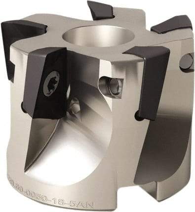 Seco - 5 Inserts, 50mm Cut Diam, 22mm Arbor Diam, 17mm Max Depth of Cut, Indexable Square-Shoulder Face Mill - 90° Lead Angle, 40mm High, XO.. 1806 Insert Compatibility, Through Coolant, Series Power Turbo - Makers Industrial Supply