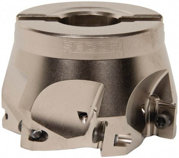 Seco - 6 Inserts, 3" Cut Diam, 1" Arbor Diam, 0.669" Max Depth of Cut, Indexable Square-Shoulder Face Mill - 0/90° Lead Angle, 1.969" High, XO.X 1806.. Insert Compatibility, Through Coolant, Series Power Turbo - Makers Industrial Supply