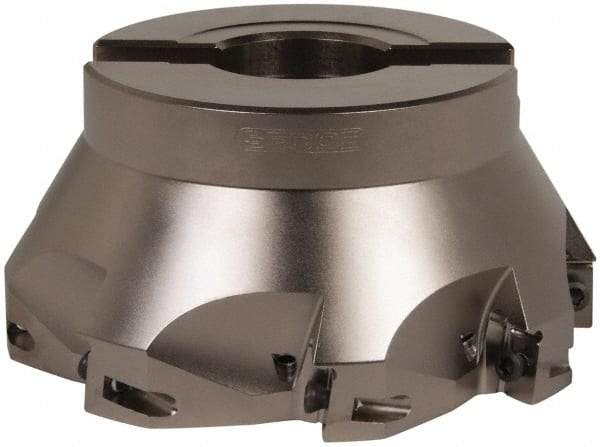 Seco - 8 Inserts, 5" Cut Diam, 1" Arbor Diam, 0.669" Max Depth of Cut, Indexable Square-Shoulder Face Mill - 0/90° Lead Angle, 2.48" High, XO.X 1806.. Insert Compatibility, Through Coolant, Series Power Turbo - Makers Industrial Supply