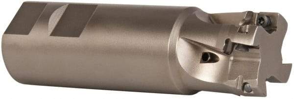 Seco - 1-1/4" Cut Diam, 0.433" Max Depth of Cut, 1-1/4" Shank Diam, 4-1/4" OAL, Indexable Square Shoulder End Mill - XO.X 1204.. Inserts, Weldon Shank, 90° Lead Angle, Through Coolant, Series Super Turbo - Makers Industrial Supply