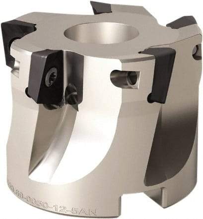 Seco - 6 Inserts, 40mm Cut Diam, 16mm Arbor Diam, 9mm Max Depth of Cut, Indexable Square-Shoulder Face Mill - 90° Lead Angle, 40mm High, XOMX 10T3 Insert Compatibility, Through Coolant, Series Turbo 10 - Makers Industrial Supply