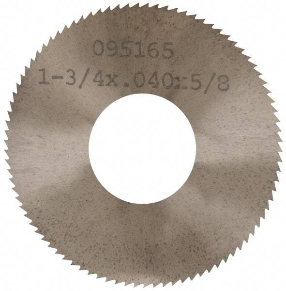 Made in USA - 1-3/4" Diam x 0.04" Blade Thickness x 5/8" Arbor Hole Diam, 90 Tooth Slitting and Slotting Saw - Arbor Connection, Solid Carbide, Concave Ground - Makers Industrial Supply