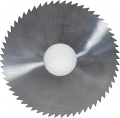 Made in USA - 2-1/4" Diam x 0.032" Blade Thickness x 5/8" Arbor Hole Diam, 60 Tooth Slitting and Slotting Saw - Arbor Connection, Solid Carbide, Concave Ground - Makers Industrial Supply