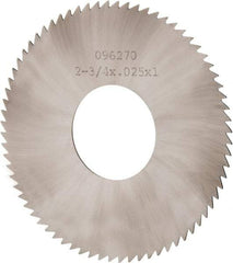 Made in USA - 2-3/4" Diam x 0.025" Blade Thickness x 1" Arbor Hole Diam, 72 Tooth Slitting and Slotting Saw - Arbor Connection, Solid Carbide, Concave Ground - Makers Industrial Supply