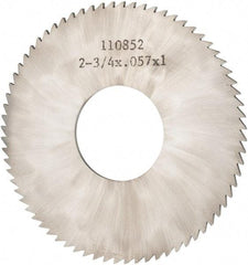 Made in USA - 2-3/4" Diam x 0.057" Blade Thickness x 1" Arbor Hole Diam, 72 Tooth Slitting and Slotting Saw - Arbor Connection, Solid Carbide, Concave Ground - Makers Industrial Supply