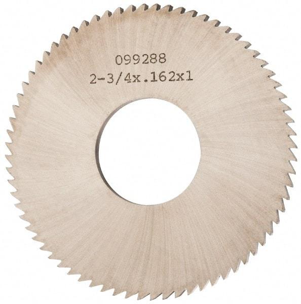 Made in USA - 2-3/4" Diam x 0.162" Blade Thickness x 1" Arbor Hole Diam, 72 Tooth Slitting and Slotting Saw - Arbor Connection, Solid Carbide, Concave Ground - Makers Industrial Supply