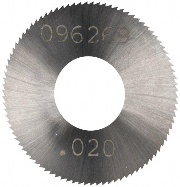 Made in USA - 1" Diam x 0.02" Blade Thickness, 3/8" Arbor Hole Diam, 98 Teeth, Solid Carbide Jeweler's Saw - Uncoated - Makers Industrial Supply