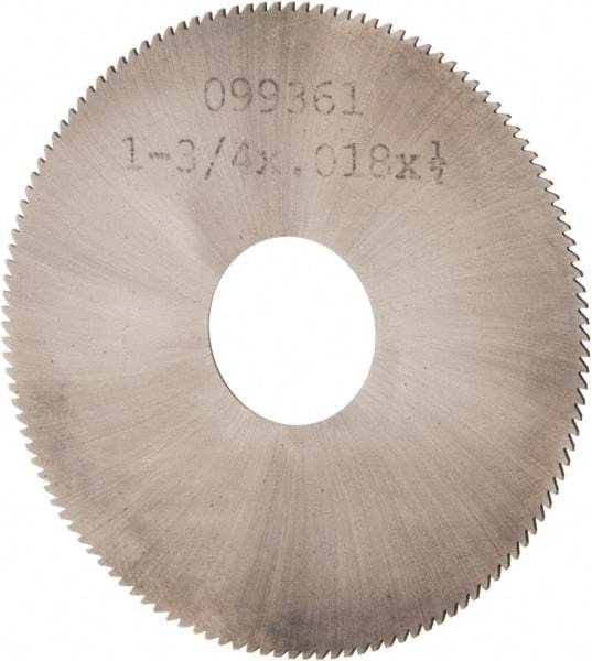 Made in USA - 1-3/4" Diam x 0.018" Blade Thickness, 1/2" Arbor Hole Diam, 130 Teeth, Solid Carbide, Jeweler's Saw - Uncoated - Makers Industrial Supply